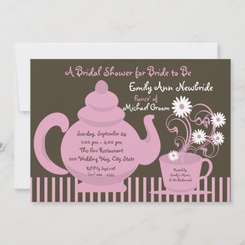 Tea Party Bridal Shower Personalized Invitations