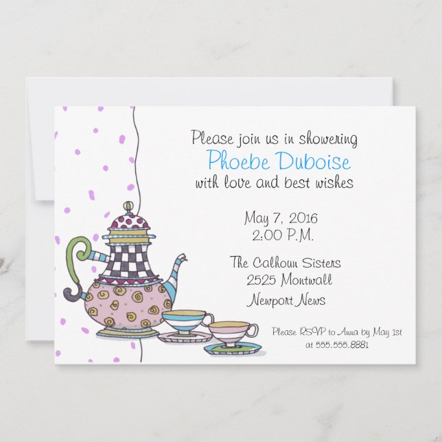 Tea Party - Bridal Shower - invitation (Front)
