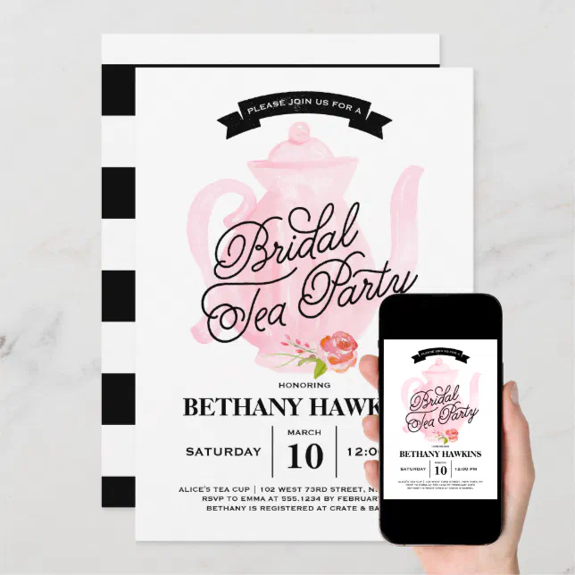 Tea Party Bridal Shower Invitation Zazzle