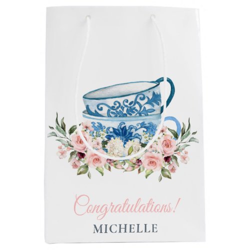 Tea Party Bridal Shower Medium Gift Bag