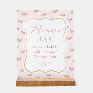 Tea Party Bridal Shower Mimosa Bar Acrylic Sign