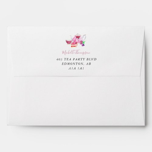 Tea Party Bridal Shower Personalized Custom Envelope