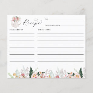 Tea Party Bridal Shower Recipe card