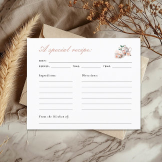 Tea Party Bridal Shower Recipe Card