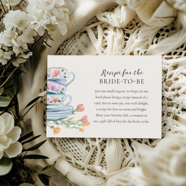 Tea Party Bridal Shower Recipe Card  (Creator Uploaded)