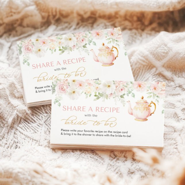 Tea Party Bridal Shower Recipe Enclosure Card (Tea Party Bridal Shower Recipe Enclosure
)