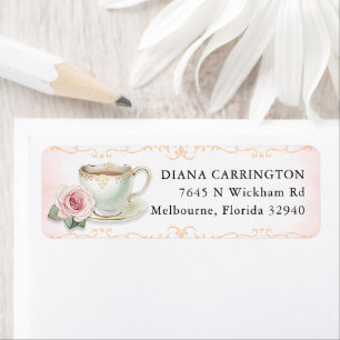 Tea Party Bridal Shower Return Address Label