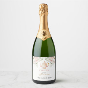 Tea Party Bridal Shower Sparkling Wine Label
