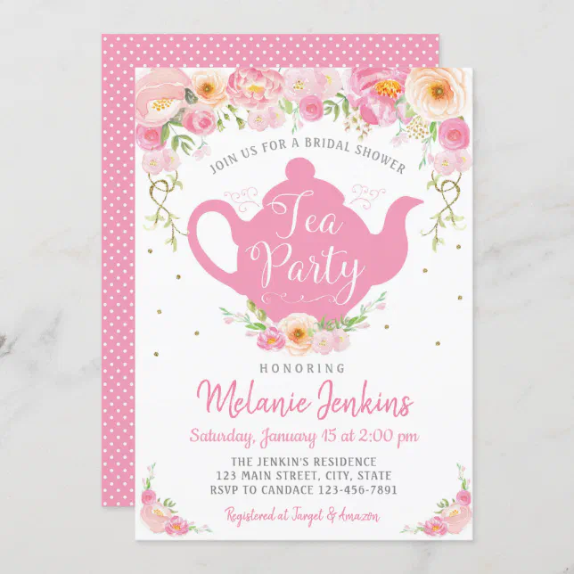 Tea Party Bridal Shower Sprinkle Invitation | Zazzle