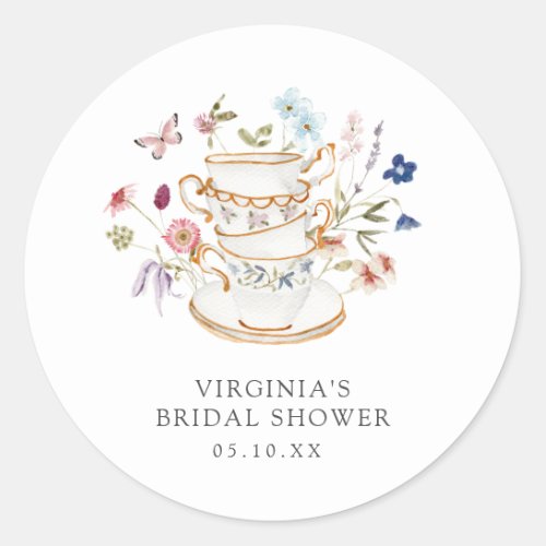 Tea Party Bridal Shower Sticker