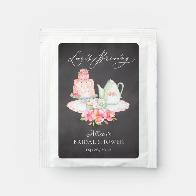 Tea Party Bridal Shower Tea Bag Drink Mix (Front)