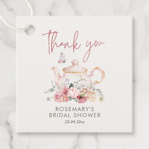 Tea Party Bridal Shower Thank You Favor Tags