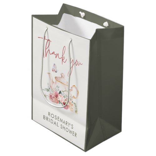 Tea Party Bridal Shower Thank You Medium Gift Bag