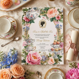 Tea Party Bridal Shower Time to Spill the Tea Invitation