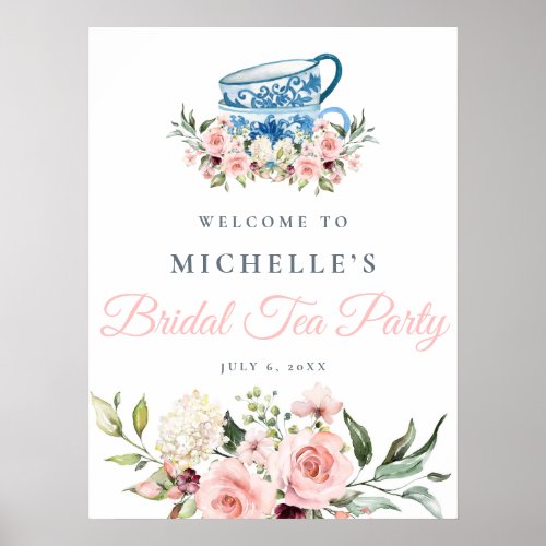 Tea Party Bridal Shower Welcome Sign