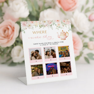 Tea Party Bridal Shower Where Were They Pedestal Sign