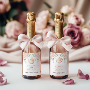 Tea Party Bridal Shower Wine Label