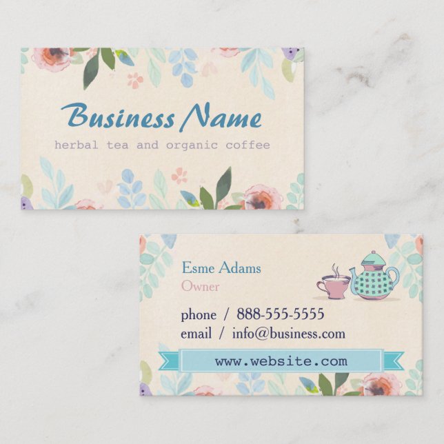 Tea Party Business Card (Front/Back)