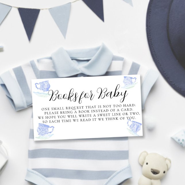 Tea Party China Blue Lace Shower Books for Baby Enclosure Card (Creator Uploaded)