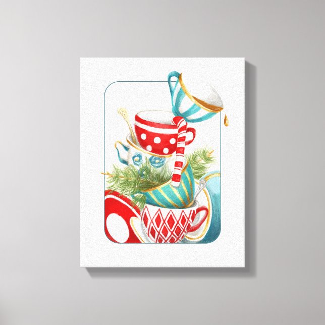 Tea Party Christmas Canvas Print (Front)