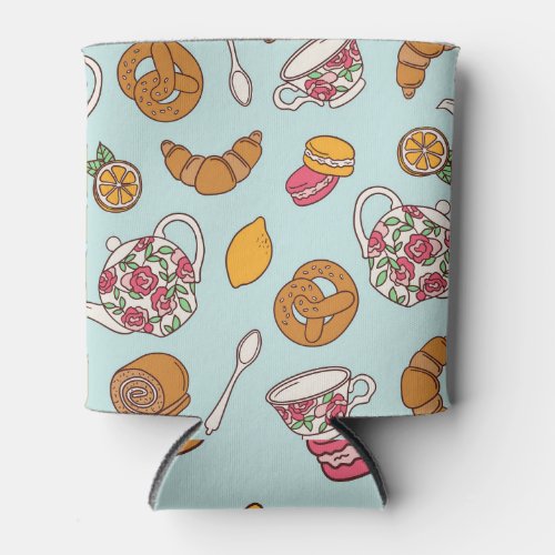 Tea Party Confectionery Seamless Background Can Cooler