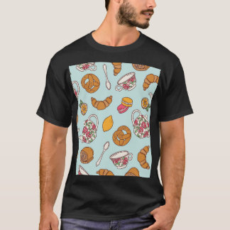 Tea Party, Confectionery Seamless Background. T-Shirt