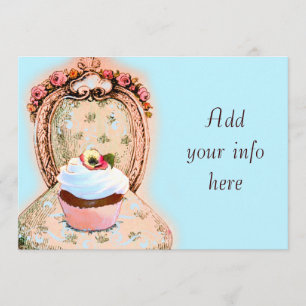 Tea Party Cupcake Victorian Invitation