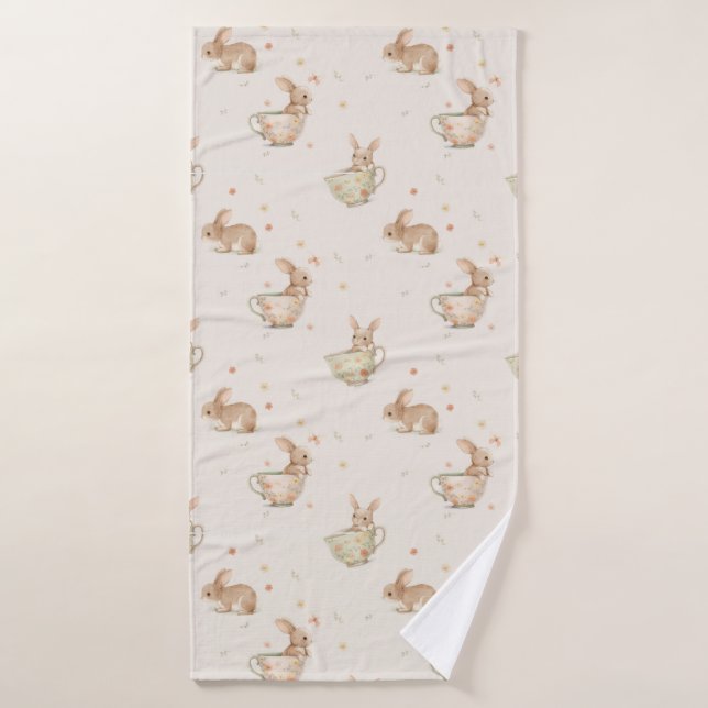  tea party cute bunnies bath towel set (Bath Towel)