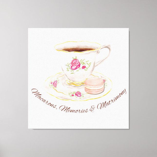 Tea Party Elegant Bridal Shower Bachelorette Canvas Print (Front)