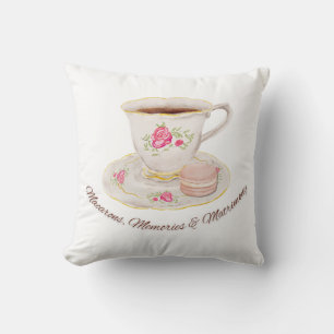 Tea Party Elegant Bridal Shower Bachelorette Throw Pillow