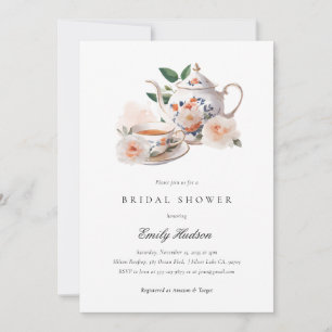 Tea Party Elegant Bridal Shower Invitation