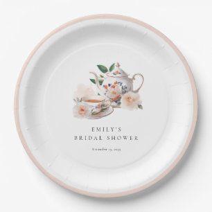 Tea Party Elegant Bridal Shower Paper Plates