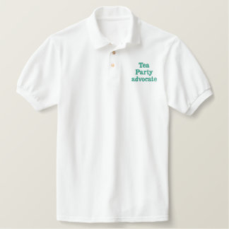 Tea Party Embroidered Polo Shirt