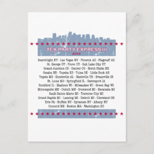 Tea Party Express City Tour Invitation Postcard