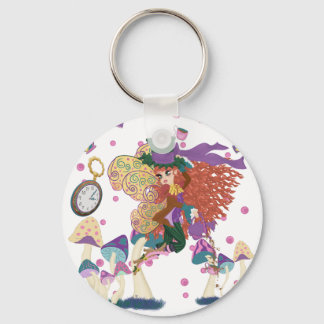 Tea Party Fairy, Vintage Watch, and Mushrooms Keychain