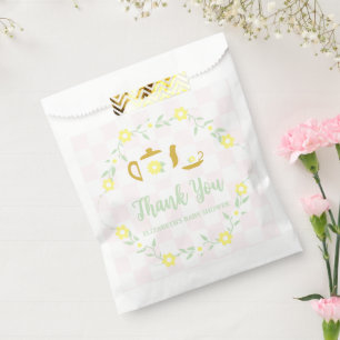 Tea Party Floral Baby Shower Favor Bag