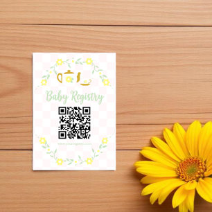 Tea Party Floral Baby Shower Registry Enclosure Card
