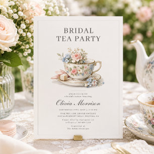 Tea Party Floral Bridal Shower Invitation