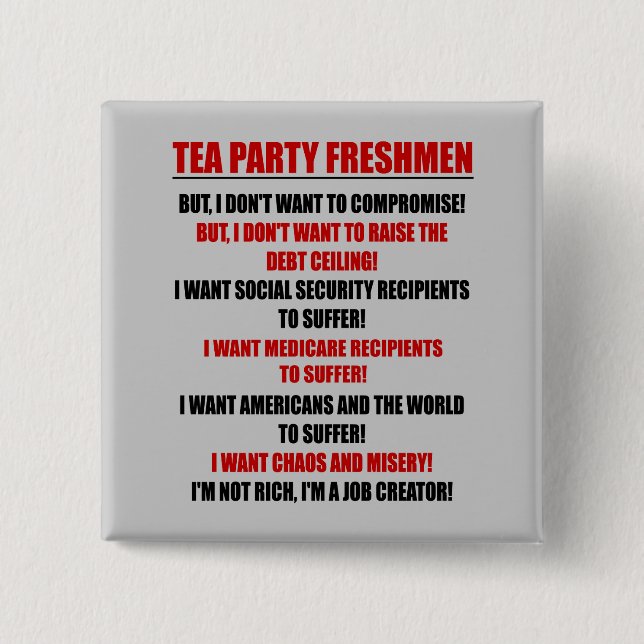 tea party freshmen pinback button (Front)