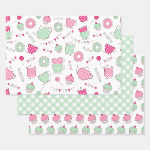 Tea Party Gift Wrapping Paper Set