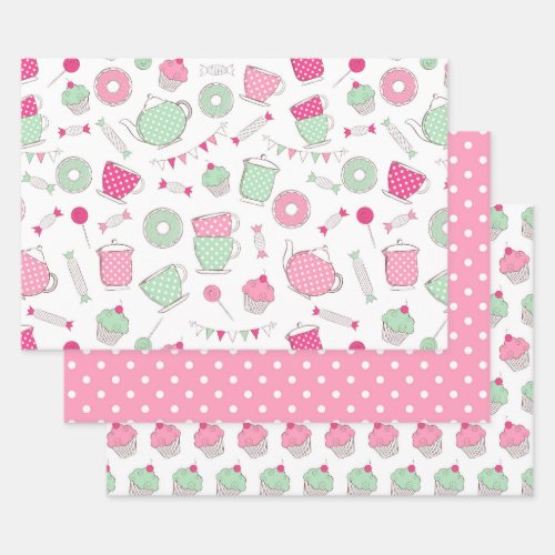 Tea Party Gift Wrapping Paper Set