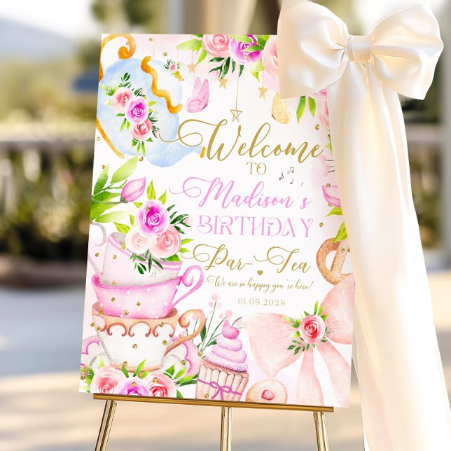 Tea Party Girl Birthday Welcome Sign,Tea Cups Girl Foam Board (Creator Uploaded)