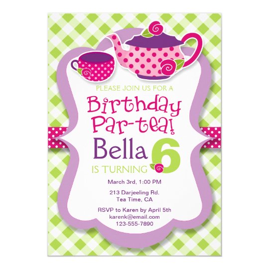 Girls Tea Party Invitations 8