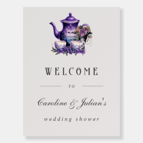 Tea Party Gothic Wedding Shower Welcome Sign