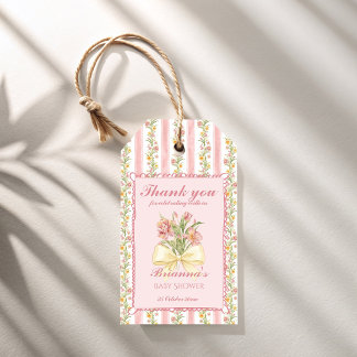 Tea party grand millennial baby shower favor gift tags
