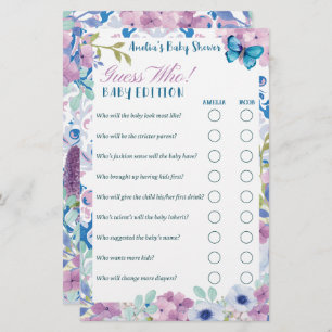 Tea party Guess who baby edition Baby shower games