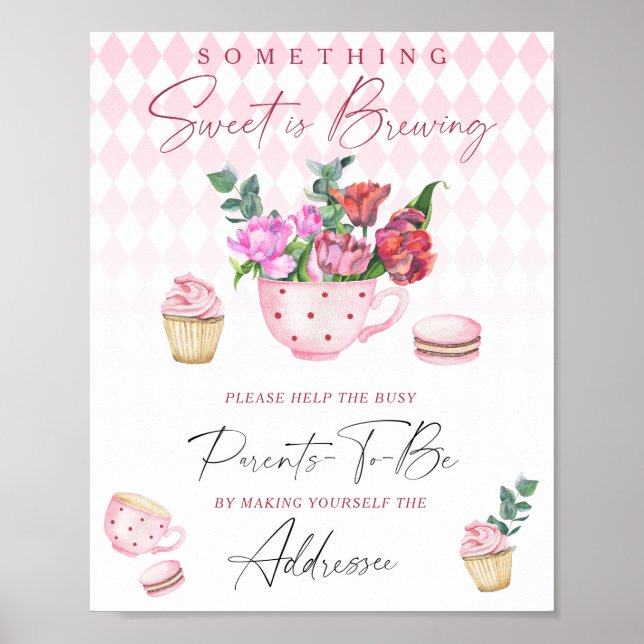 Tea party - Help the Busy Parents-to-Be Addressee Poster (Front)