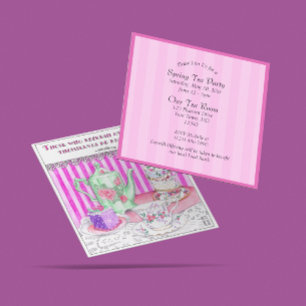 Tea Party Illustration with Scripture Invitation