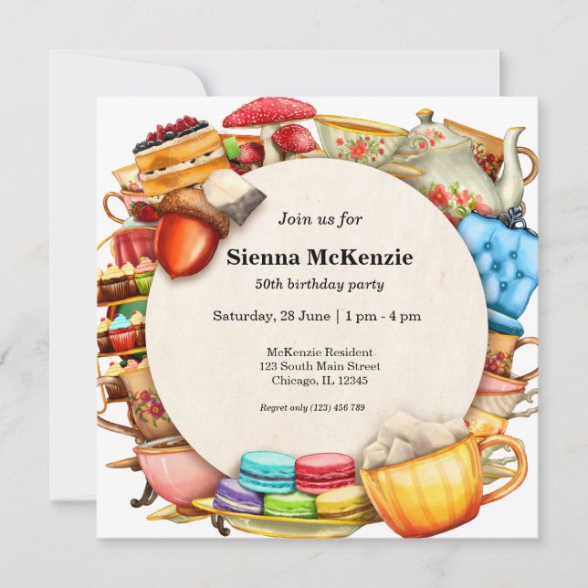 Tea party invitation (Front)