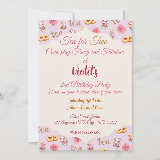 Tea Party Invitation (Front)